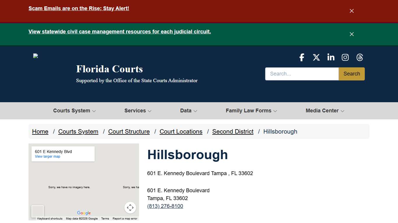 Hillsborough / Second District / Court Locations / Court Structure / Courts System - - Florida Courts